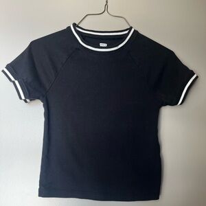 Levi's Black Cropped Short Sleeve Tee with White Trim